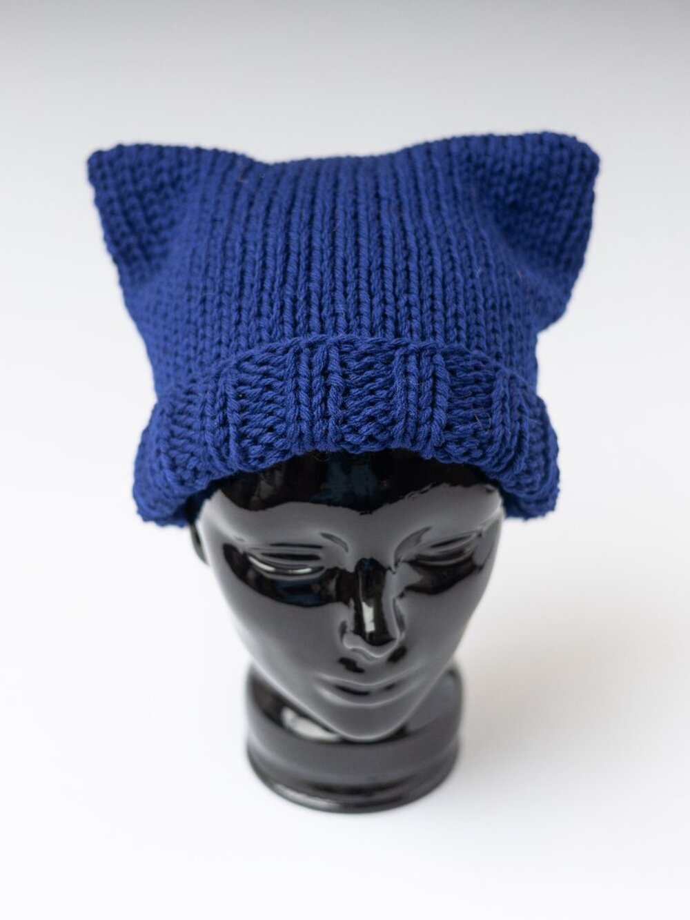 Blue Wool Cat Ear Hat Beanie